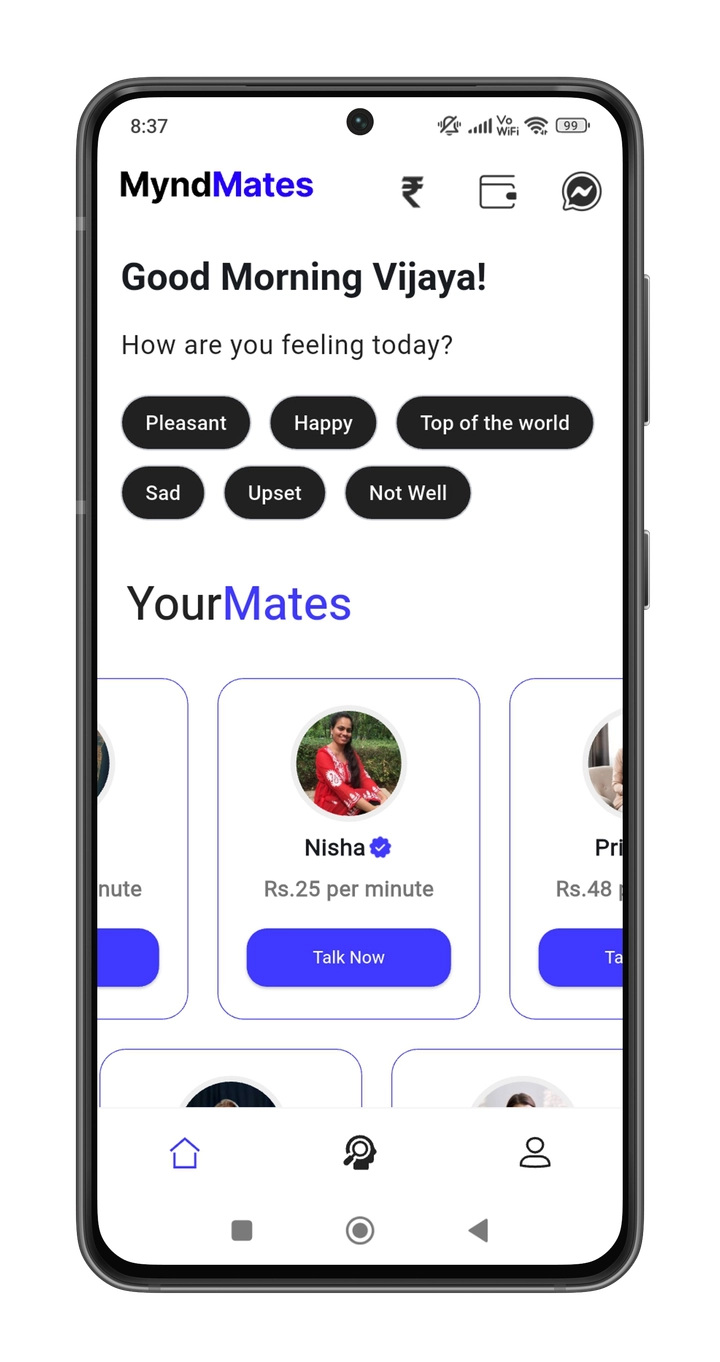 Myndmates App Landing Screen