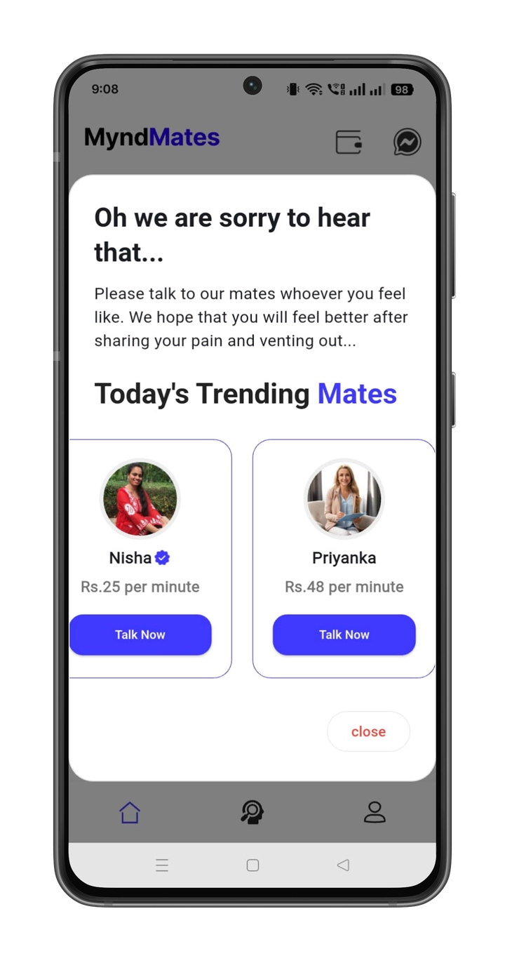 Myndmates Landing Screen